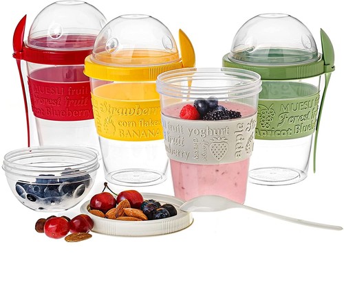 Yoghurt cup with - yoghurt,