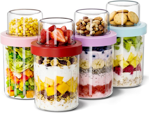 4pack overnight oats jar with - oats,