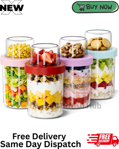 4pack overnight oats jar with - oats,