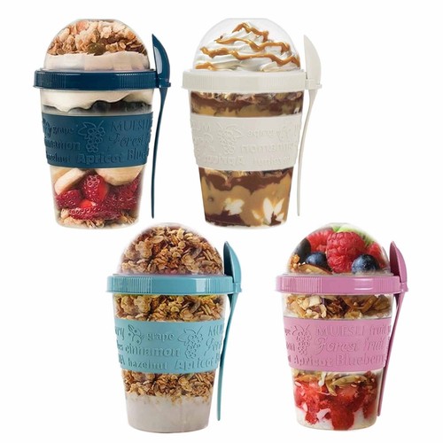 Yogurt cup with lid spoon - yogurt,
