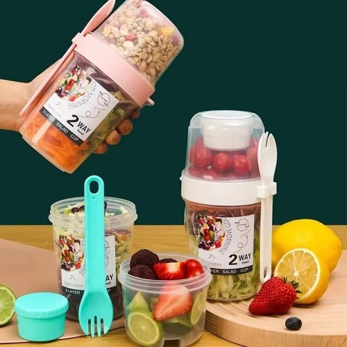Yoghurt cup with spoon - with,