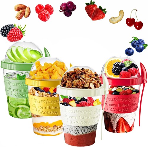 Yoghurt cup with spoon - with, dry