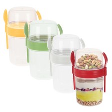 Yoghurt Cup with Spoon Fork